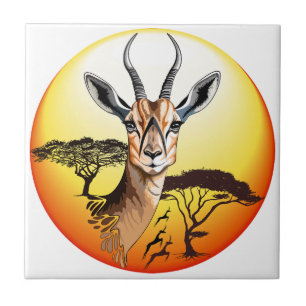 Gazelle African Antelope Wild Animal Tile