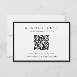 [GAZELLE] Classic Black & White Monochrome Wedding RSVP Card