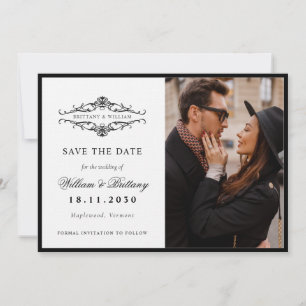 [GAZELLE] Elegant Black & White Monochrome Wedding Save The Date