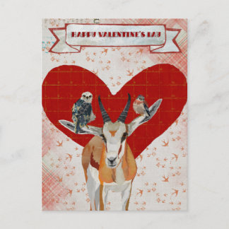GAZELLE & FEATHERS VALENTINE'S Postcard