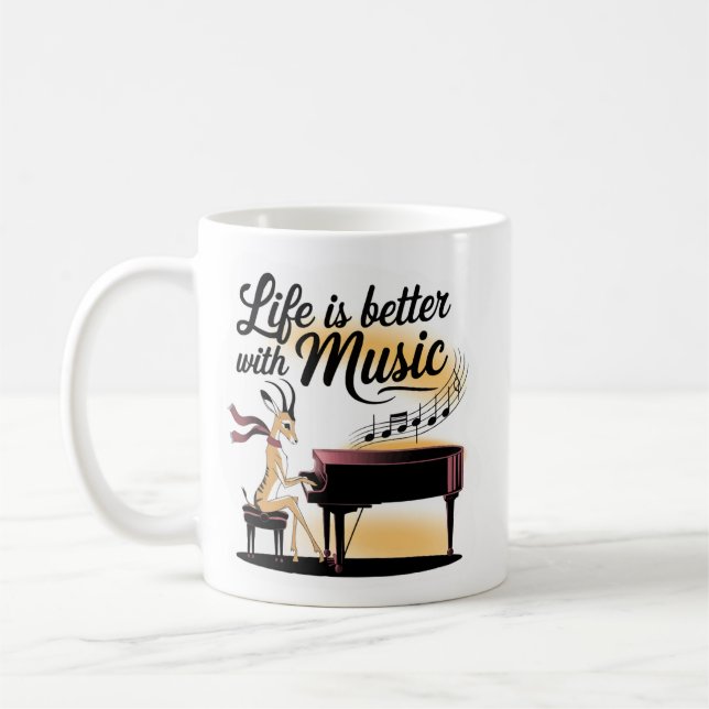 gazelle piano coffee mug (Left)