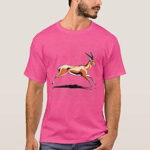 Gazelle Running Artistic Beach Scene T-Shirt
