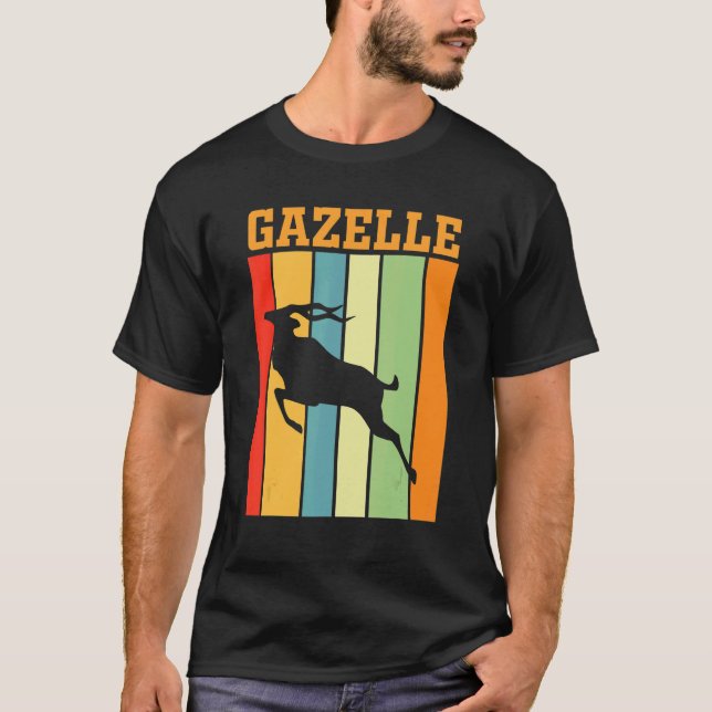 Gazelle Shadow Silhouette In Retro Colours T-Shirt (Front)