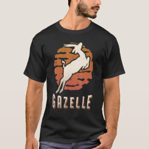 Gazelle Vintage Retro Classic Animal Sunset T-Shirt