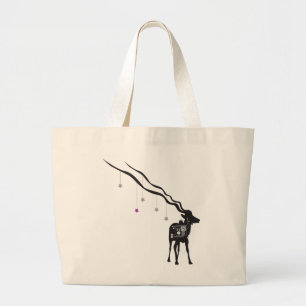 Gazelle with Stars Large Tote Bag