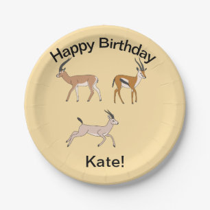 Gazelles Paper Plate