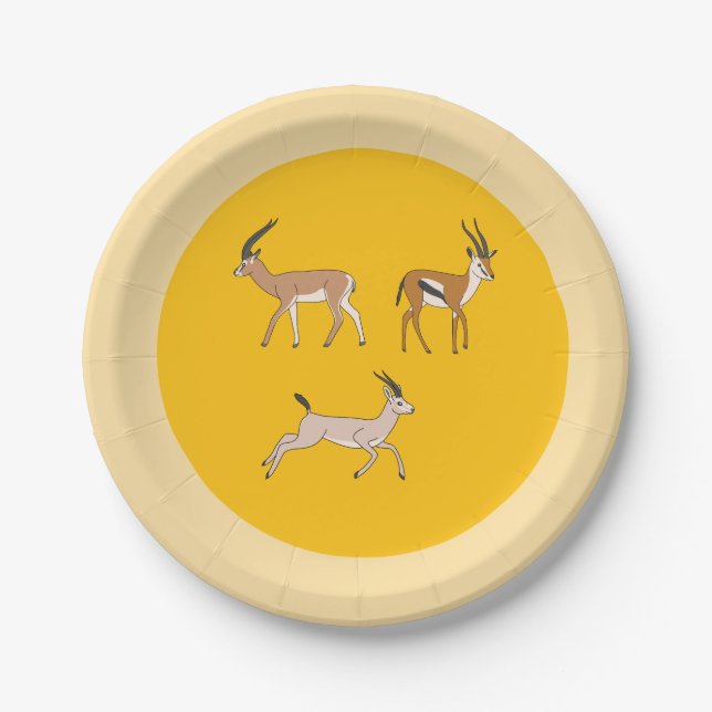 Gazelles Paper Plate (Front)