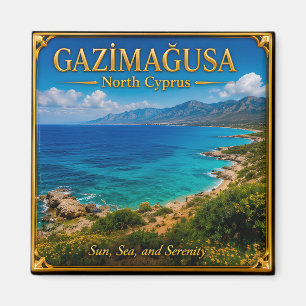 Gazimağusa North Cyprus Sea Travel Memory Magnet
