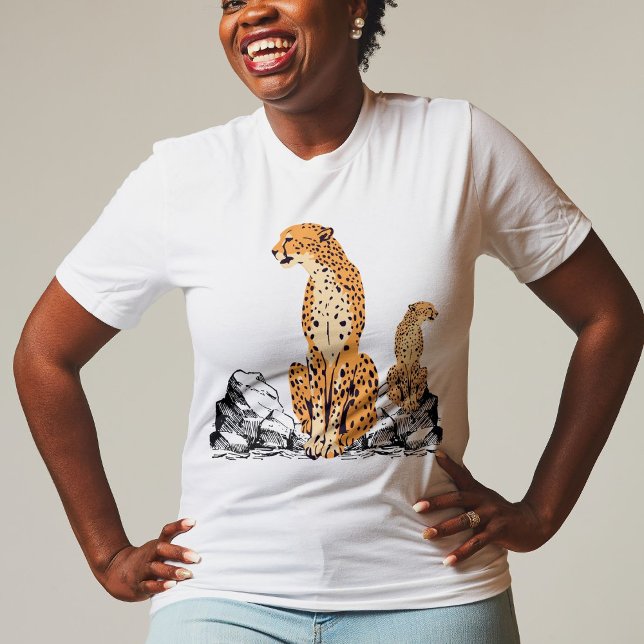 Gazing Leopard Women Men White  T-Shirt (Creator Uploaded)