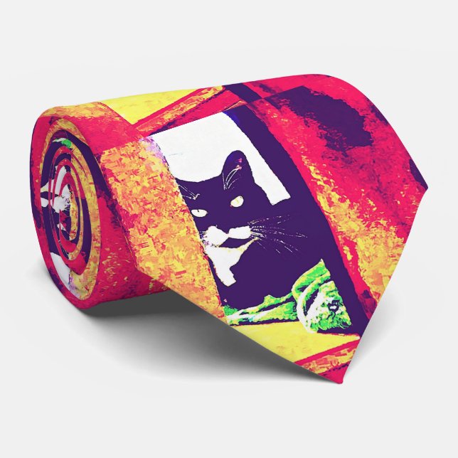 Gazing Lucy Painting Tie (Rolled)