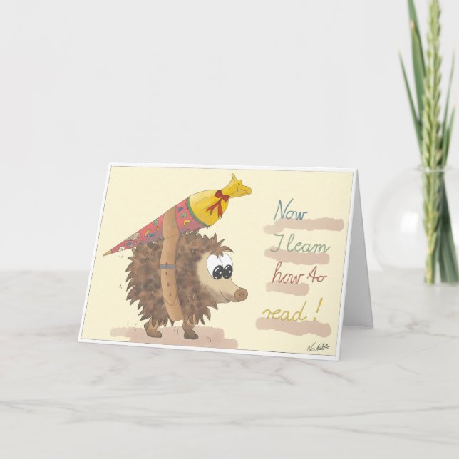 GB School enrollment card, lovingly hand-drawn gir Card (Front)