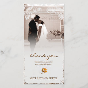 GC   Aged Fall Wedding Thank you Photo Card