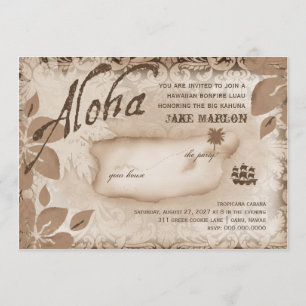 Gc Aloha Luau Island Brown Invitation