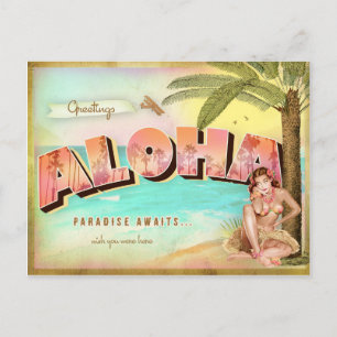 GC ALOHA TROPICAL POSTCARD