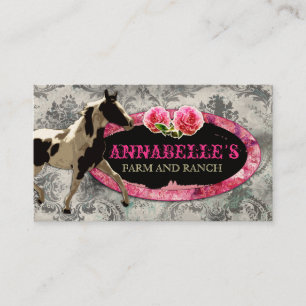 GC "AnnaBelles" Horse Ranch Black Vintage Grey Business Card