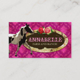 GC "AnnaBelles" Horse Ranch Yellow Plate Business Card