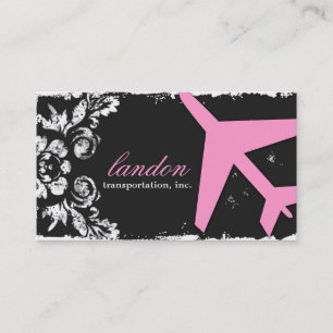 GC Aviation Take Off Pink Damasn Business Card