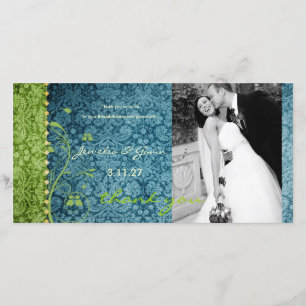 GC   Bejeweled Turquoise & Green Thank You Card
