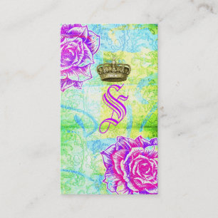 GC Cali Vibrant Garden Crown Purple Garden Flowers Business Card
