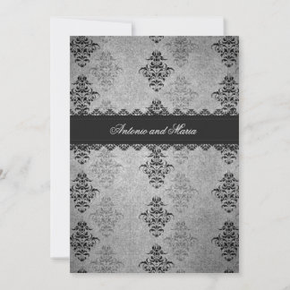 GC | Charcoal Grey Vintage Glam Invitation