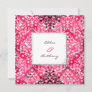 GC   Chloe Vintage Damask   Delicious Pink Invitation