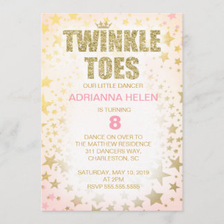 GC Glitter Twinkle Toes Dancer Invitation