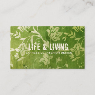 GC Gorgeous Green Floral Business Card