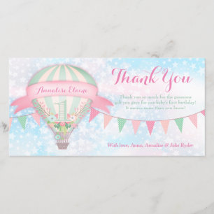 GC Hot Air Balloon First Birthday Thank You