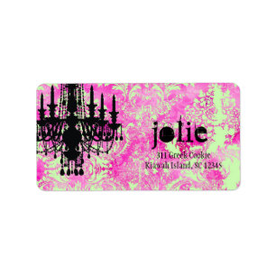 GC   Jolie Chandelier Pink Lime Damask Label