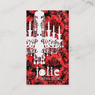 GC Jolie Red Liquorice Damask Business Card