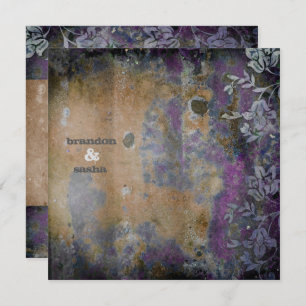 GC   Lusciously Rustic DarkPurple Flower Metallic Invitation