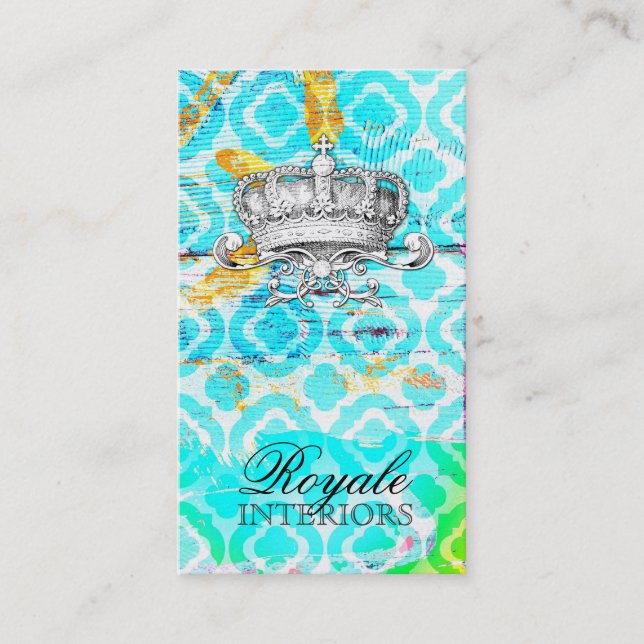 GC Modern Colourful Clover Crown Business Card (Front)