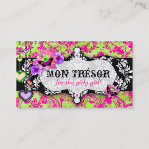 GC Mon Trésor Hot Pink Lime Business Card