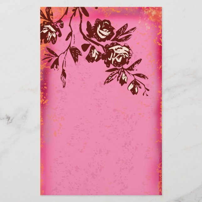 GC | Orange Cream Rose Stationery (Front)