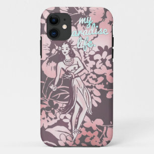 GC Pink & Aqua My Paradise Life Hawaiian Hula iPhone 11 Case