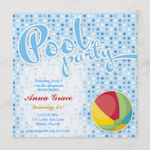 GC Pool Party Beach Ball Invitation