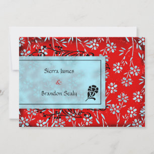GC   Ruby Red & Turquoise Garden Inivtation Invitation