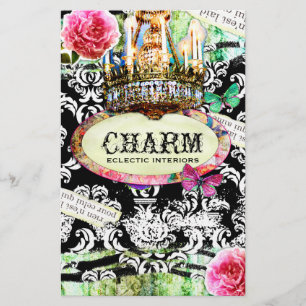GC   SHABBY Vintage Charm - Black Damask Flyer