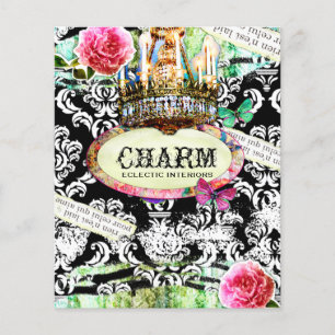GC SHABBY Vintage Charm Flyer Black Damask