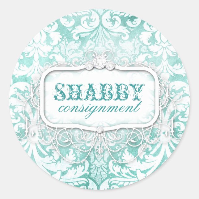 GC Shabby Vintage Turquoise Sticker (Front)