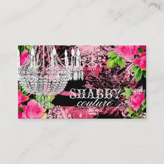 GC Shabby Wild Garden Chandelier Business Card (Front)