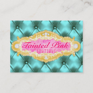 GC Tainted Pink & Aqua Tuft Business Card