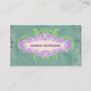 GC Tantalising TurquoisePurpleLime "Aged" Business Card