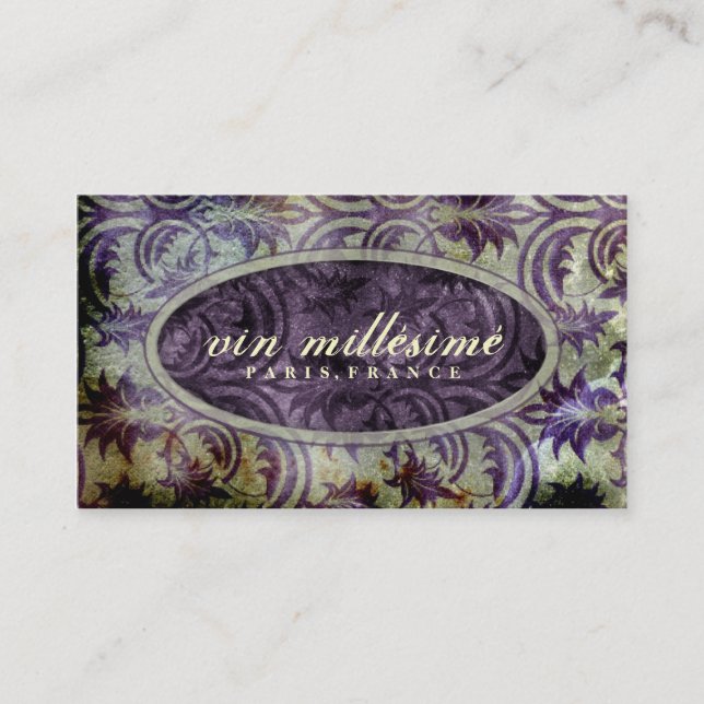 GC Vin Millésimé Golden Purple Darker Centre Business Card (Front)