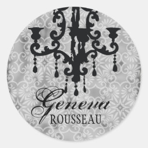 GC   Vintage Chandelier Gris Classic Round Sticker