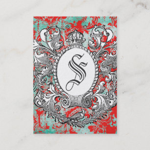 GC Vintage Crown Scroll Premium Pearl Paper Business Card