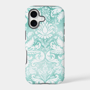 GC Vintage Damask Turquoise & White