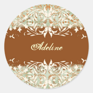 GC Vintage Golden Melon Burnt Orange Classic Round Sticker