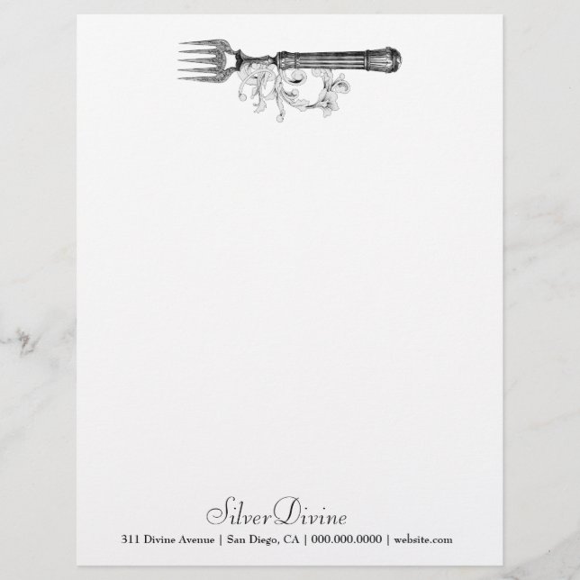 GC Vintage Silver Divine Silverware Customized Letterhead (Front)