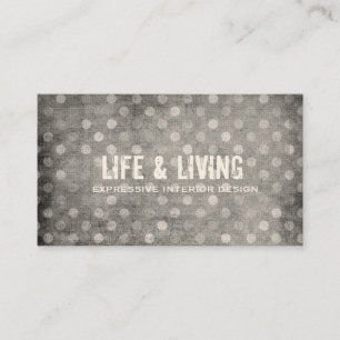 GC Vintage Textured Grey Dots Business Card